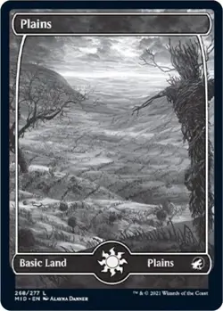 Plains (268) - Innistrad: Midnight Hunt - MTG - NM - Full Art Basic Land - FOIL - Image 1