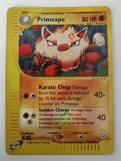 Primeape Reverse Holo Expedition 29/147 E-Series Vintage Pokemon 2002 - Image 1