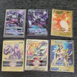 Lot of 6 Custom Pokemon Cards - Metal Gold & Shadow Art - Charizard, Arceus - Image 1