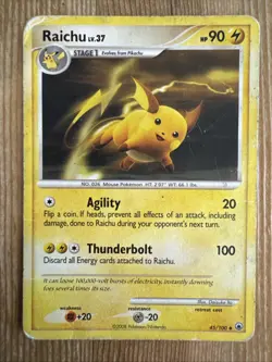 Pokemon TCG Raichu Majestic Dawn 45/100 Regular Uncommon DAMAGED - Image 1