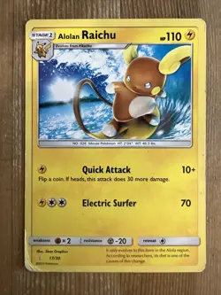 Raichu - 17/30 - Alolan Raichu Trainer Kit pokemon Card TCG DMG - Image 1
