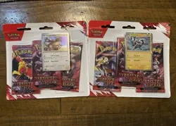 Pokemon TCG Destined Rivals 3 Pack Blister Lot Of 2 Kangaskhan & Zebstrika QTY - Image 1