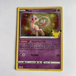 Pokemon Mew 011/025 Holo Rare Celebrations Card NM Pack Fresh - Image 1