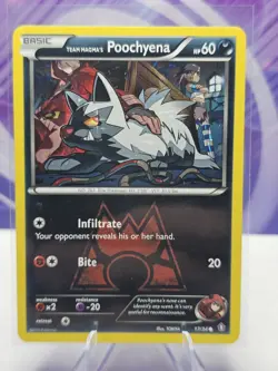 Pokemon XY Double Crisis 17/34 - TEAM AQUA'S POOCHYENA, Unlimited Regular Common - Image 1