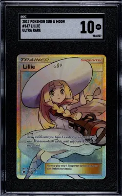 2017 Pokemon Sun And Moon Lillie Full Art 147/149 Ultra Rare SGC Graded 10 GM - Image 1