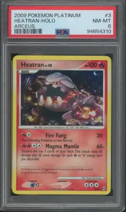 Pokemon TCG Heatran 3/99 Platinum Arceus Holo PSA 8 - Image 1