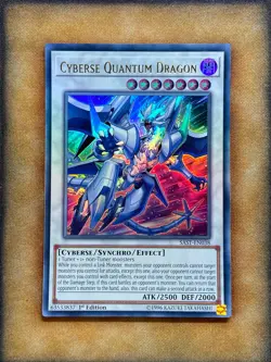 Yugioh Cyberse Quantum Dragon SAST-EN038 Ultra Rare 1st Ed LP - Image 1