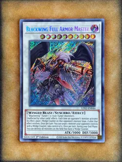 Yugioh Blackwing Full Armor Master LDS2-EN044 Secret Rare 1st Ed NM - Image 1