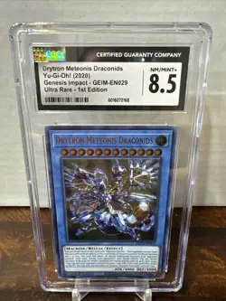 Yugioh Drytron Meteonis Draconids GEIM-EN029 Ultra Rare 1st Ed CGC 8.5 Graded - Image 1