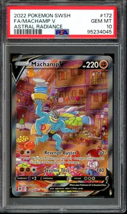 PSA 10 GEM MINT Machamp V Alt Art 172/189 Astral Radiance 2022 Pokemon Card - Image 1