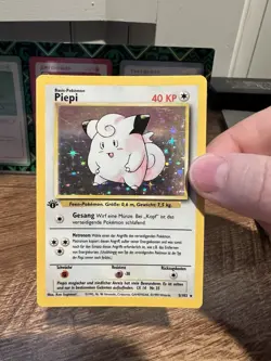 Piepi 1st Edition Base Set Rare Holo Pokemon Cards GERMAN (Clefairy) RARE LP - Image 2