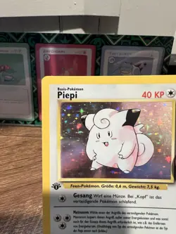Piepi 1st Edition Base Set Rare Holo Pokemon Cards GERMAN (Clefairy) RARE LP - Image 3