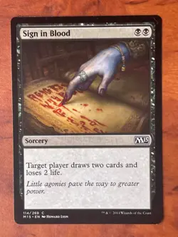Sign in Blood MTG Magic the Gathering Card LP Lightly Played M15 - Image 1