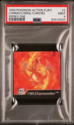 Pokemon Card Charmander Charmeleon Charizard #2 Lenticular Action Flipz PSA 9 - Image 1