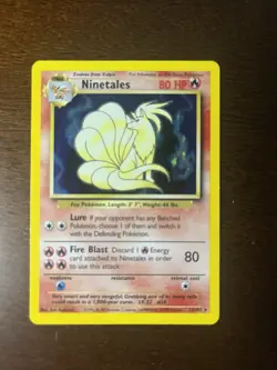 Ninetales 12/102 Holo Rare Base Set Pokemon Card 1999 Black Flame - Image 1