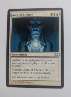 Magic Mtg Core Set 10th Edition Aura of Silence lightly played - Image 1