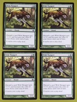 Wild Mongrel x4 Garruk vs. Liliana 4x Playset Magic the Gathering MTG - Image 1