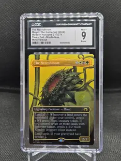 MTG Modern Horizons 3 Foil Borderless The Necrobloom ERROR Miscut CGC Mint 9 - Image 1