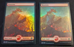 x2 MTG - Mountain FULL ART FOIL ( 285 ) The Brothers' War - Pack Fresh!! - Image 1