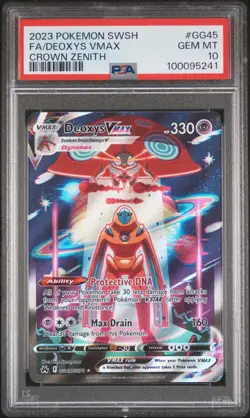 PSA 10 GEM MINT Deoxys VMax CROWN ZENITH GG45 ALTERNATE ART Pokemon Card - Image 1