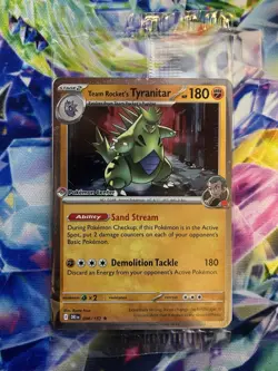 SEALED Team Rocket's Tyranitar (Pokemon Center Exclusive) 096/182 Stamped - Image 1