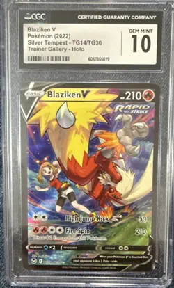CGC 10 Pokemon Blaziken V SWSH Silver Tempest Trainer Gallery TG14/TG30 - Image 1