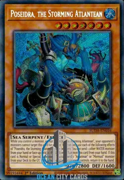 Yugioh Poseidra, Storming Atlantean suda-en016 1st Edition Secret Rare - Image 1