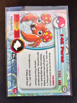 Paras #46 Holo - Black Logo - Pokemon Topps - (LP) - Image 2
