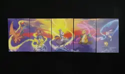 All 5 Pokemon 2019 Mini Tin Art Cards Charizard, Pikachu, Mewtwo, Dragonite, Mew - Image 1