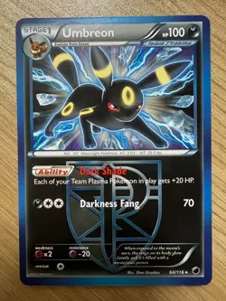 2013 Pokemon Black & White Plasma Freeze UMBREON 64/116 Non-Holo - Image 1