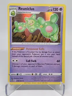 Pokemon TCG Reuniclus Silver Tempest Holo Bleed And Missing Ink Layer Error - Image 1
