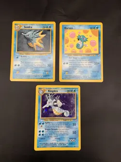 Pokemon TCG - Kingdra 8/111 Neo Genesis WOTC Rare Holo LP/HP + Seadra & Horsea - Image 1