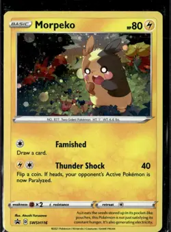 Pokemon Morpeko SwSh 116 Black Star Promo Cosmo Holo - Image 1