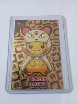Pikachu Poncho Persian - Gold Holo Box Hit - Team Rocket Card Database - Pokemon - Image 1