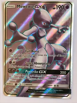 Mewtwo GX FULL ART ULTRA RARE 72/73 Pokemon SM Shining Legends Holo NM - Image 1