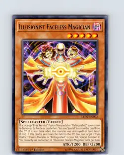 Yu-Gi-Oh TCG Illusionist Faceless Magician LED2-EN002 1st Edition Rare Card NM - Image 1