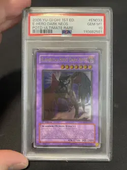 YU-GI-OH! Elemental Hero Dark Neos POTD-EN033 Ultima Rare 1st Edition PSA10 - Image 1