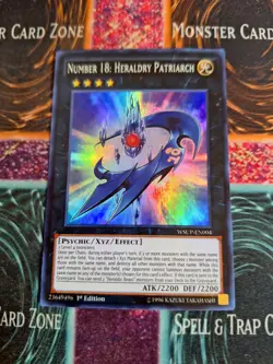 Yu-Gi-Oh! Number 18: Heraldry Patriarch WSUP-EN004 Super 1st Edition Near Mint - Image 1