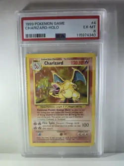 1999 Pokemon TCG Base Set Charizard Holo Rare Card 4/102 PSA 6 English - Image 1