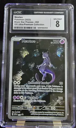 CGC 8 Mewtwo 052 Promo 2023 151 Black Star Promos Pokemon Card - Image 1