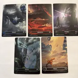 GALAXY FOIL Edge of Eternities Full Art Borderless Basic Lands Complete 5x MINT - Image 1