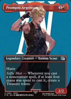 Prompto Argentum (#387) - Foil Extended Art FIN NM MTG - Image 1