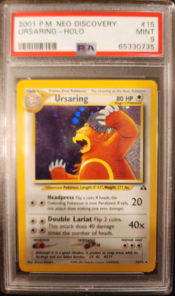 PSA 9 MINT 2001 Pokemon Neo Discovery Ursaring Holo Card - 15/75 - Image 1
