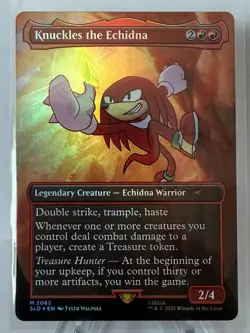 Magic The Gathering Secret Lair Sonic Friends & Foe Foil Knuckles the Echidna - Image 1