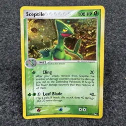 Sceptile 4/17 Holo Rare POP Series 1 Pokemon Card Swirl - Image 1