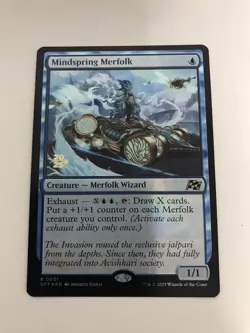 Mindspring Merfolk Foil Promo Prerelease MTG Magic Gathering Card NM Mint DFT - Image 1