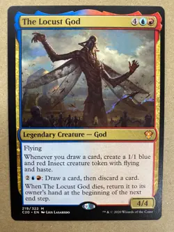 MTG 1x The Locust God # 219 Commander 2020 Modern Magic the Gathering Card x1 NM - Image 1