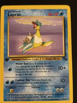 Pokemon TCG: Vintage Fossil First Edition 11 Card Lot Ft Lapras Non Holo - Image 1