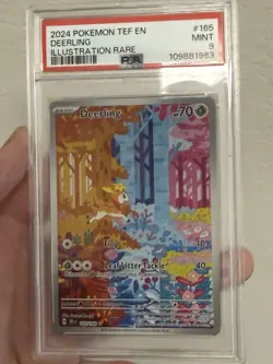 Pokemon TCG card: the Deerling 165/162 from the Temporal Forces set, PSA MINT 9 - Image 1