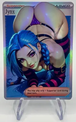 Jynx Adorable Ass Up League Of Legends Holo Full Art Waifu Pokemon Trainer Card - Image 2